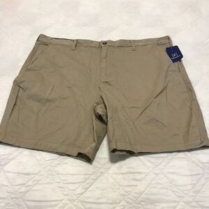 George‎ tan flat front shorts size 46 nwt